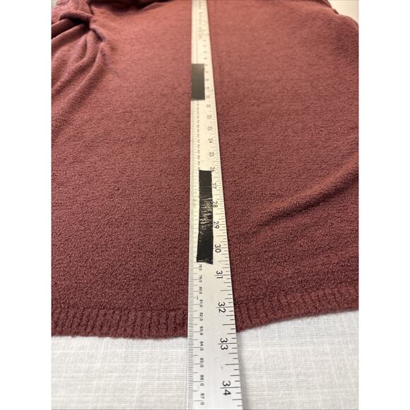 Barefoot Dreams Cozy Chic Rose Burgundy Open Front Cardigan Soft Knit M - Picture 14 of 15